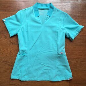 Figs Neon Blue Inala Top XXS